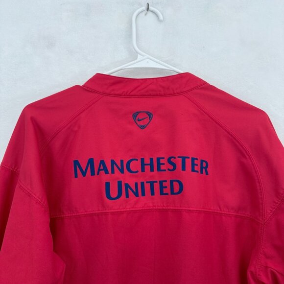 Nike Manchester United Jacket Men S Red Full Zip Windbreaker Line Football Logo - Picture 13 of 14